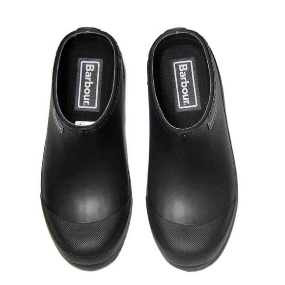 Barbour Quinn Clogs Welly Shoes Black Rubber Men\'s USA Size 8 or UK 7 main image 4